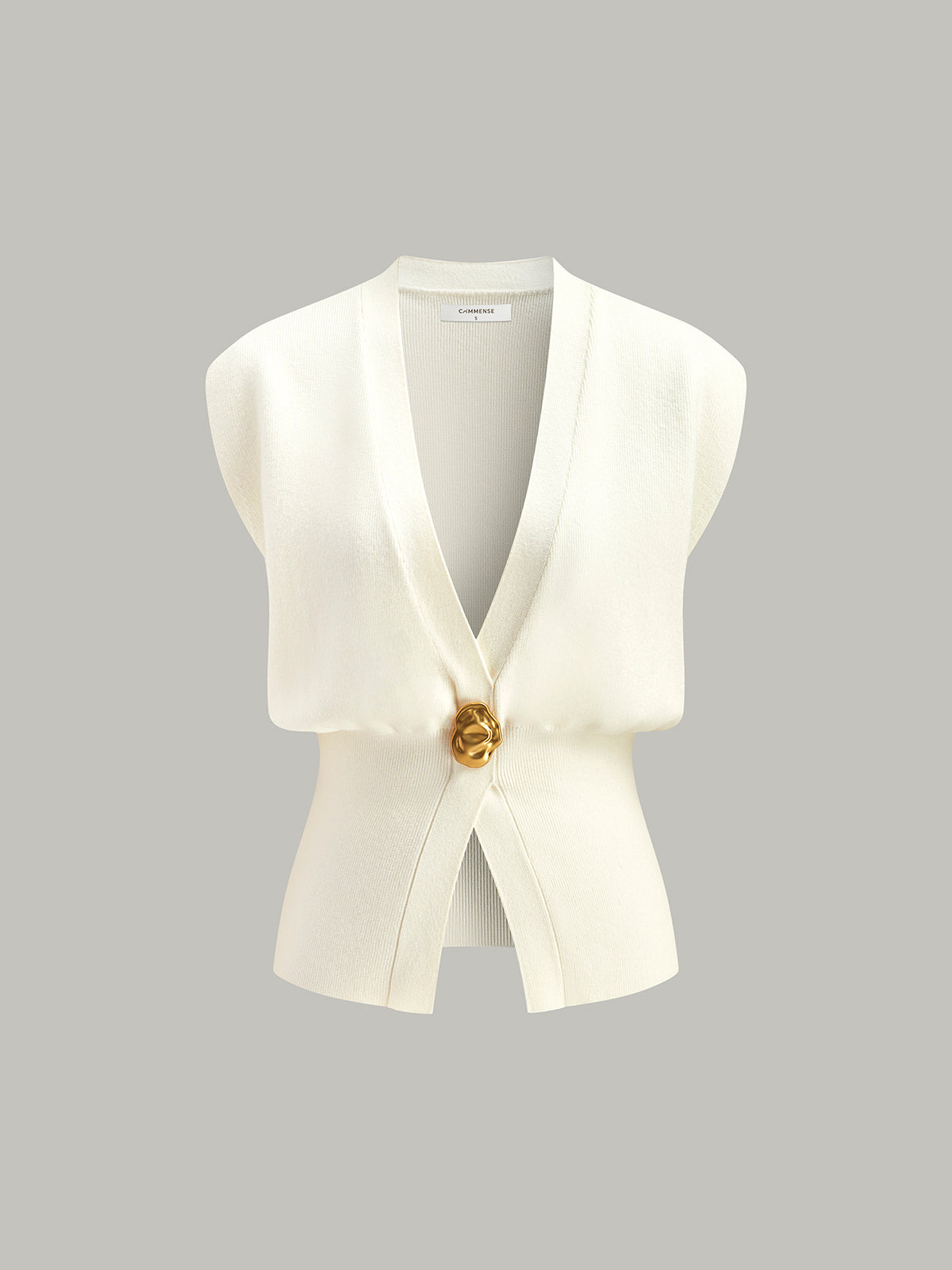 Chaleco de punto con cuello en V y detalle abotonado