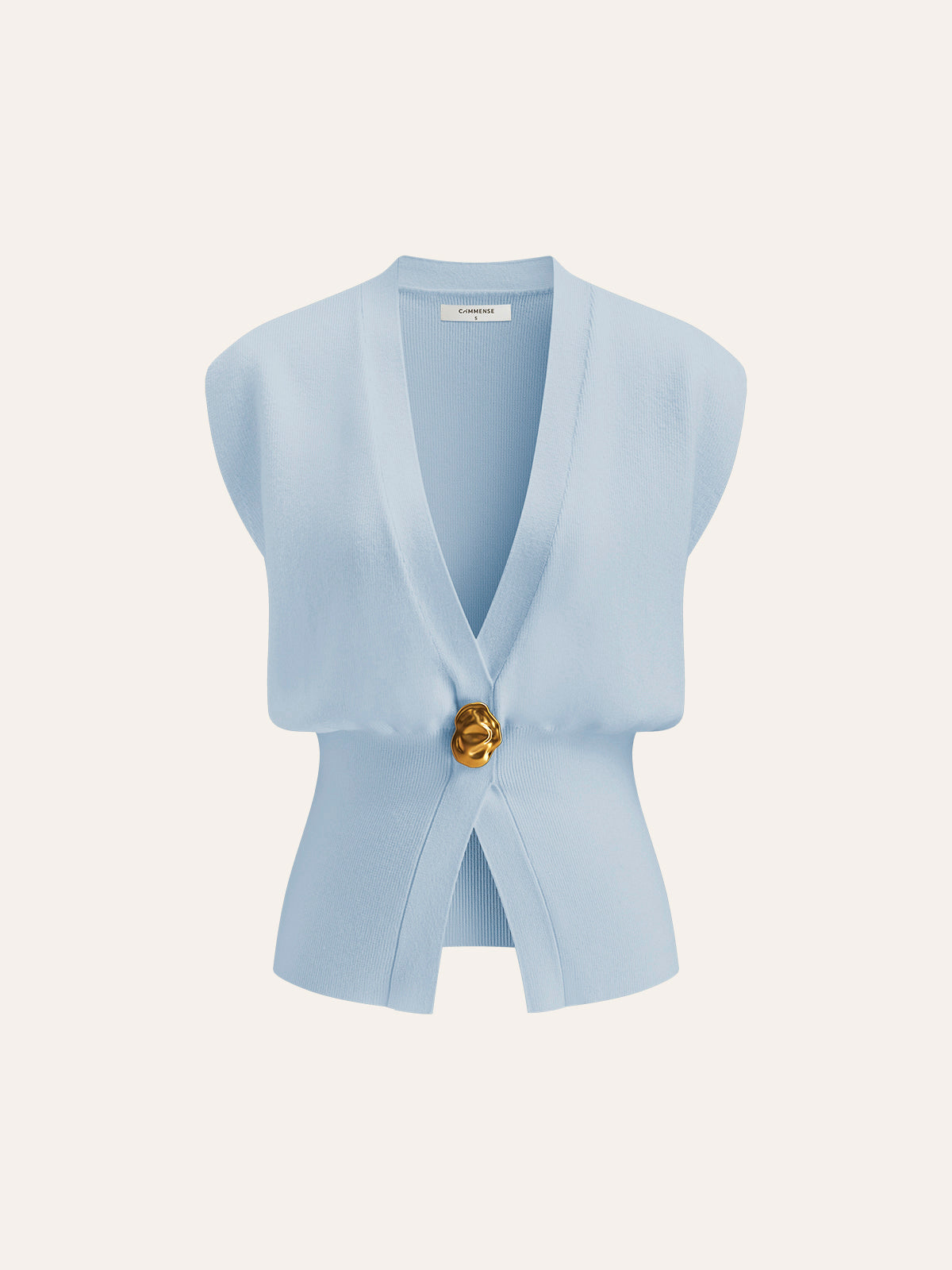 Chaleco de punto con cuello en V y detalle abotonado