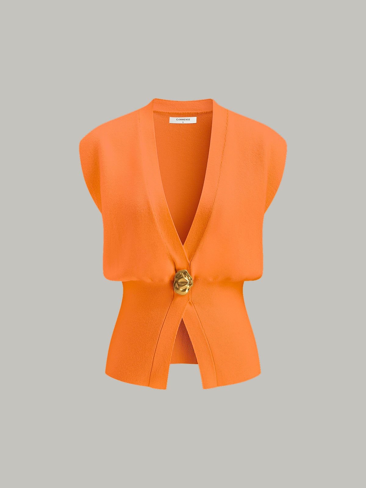 Chaleco de punto con cuello en V y detalle abotonado